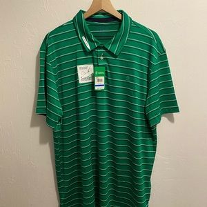 Izod Golf Green Striped Polo Size: XL